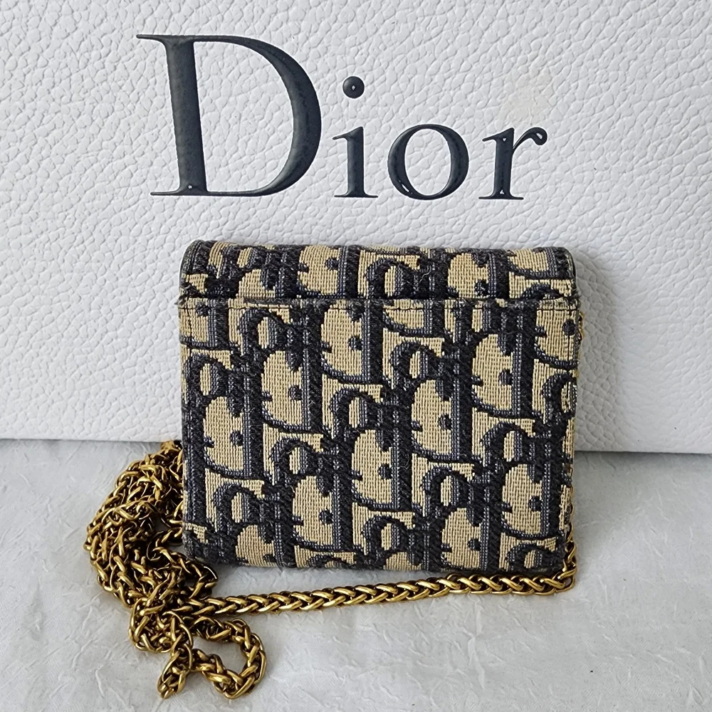 Auth Dior Oblique Trotter Saddle Lotus Wallet - Picture 3 of 14